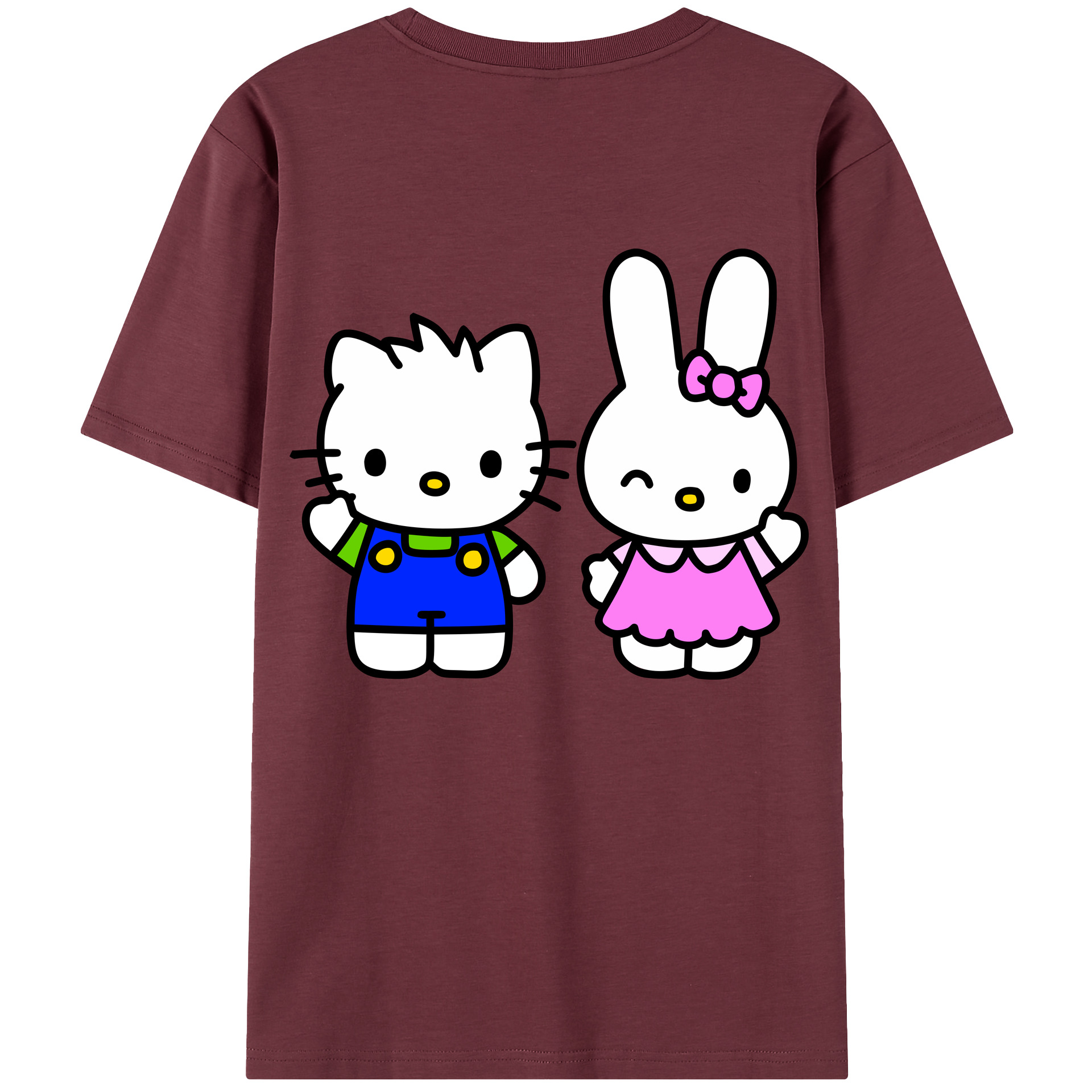 （画像用） Hello Kitty ハローキティ 綿100％半袖Tシャツ（背面プリント）